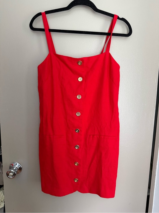J. Crew Dresses & Skirts - J. Crew Red Button-Front Mini Dress